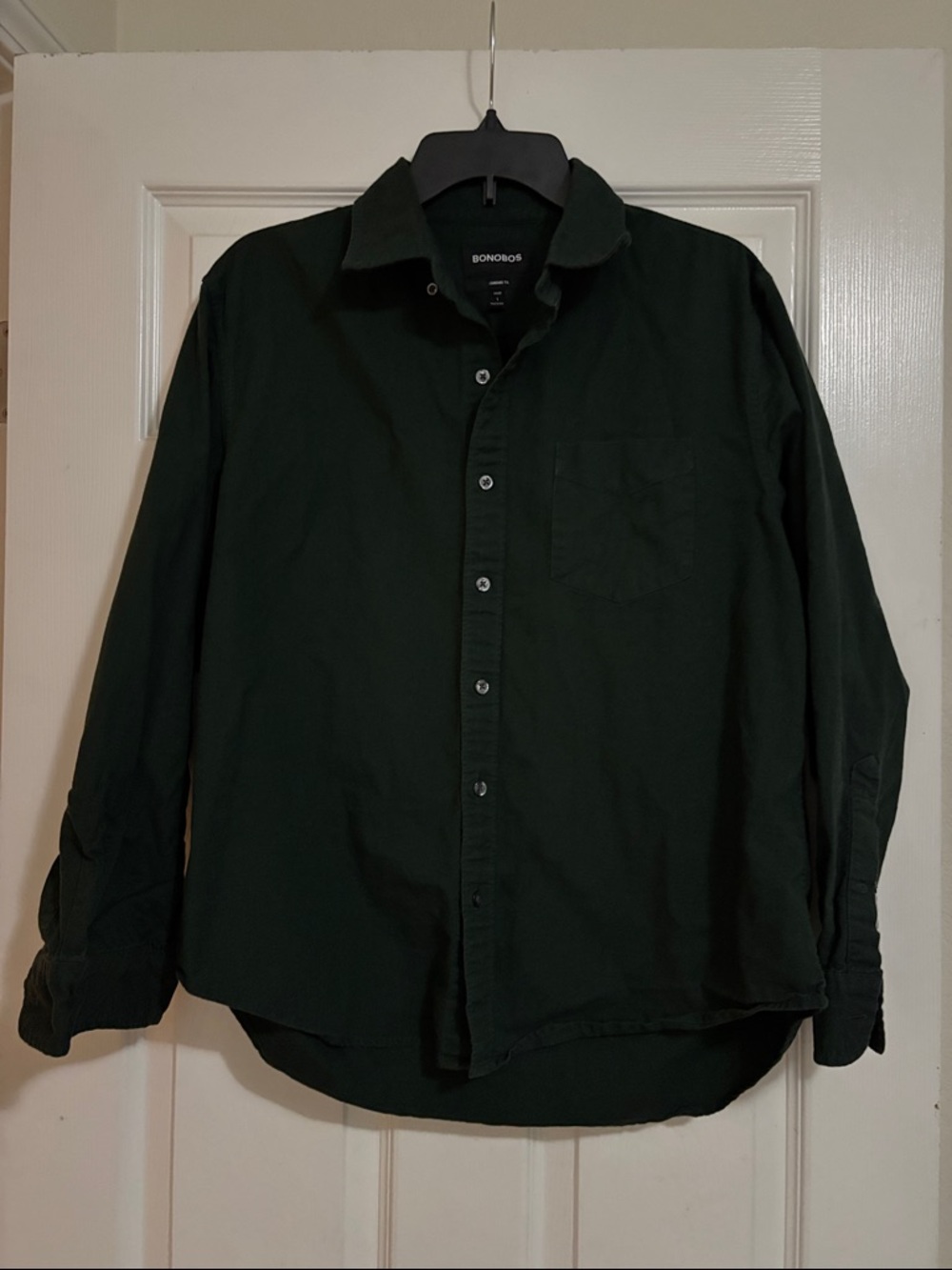 Bonobos Dark Green Long-Sleeve Button-Down Shirt